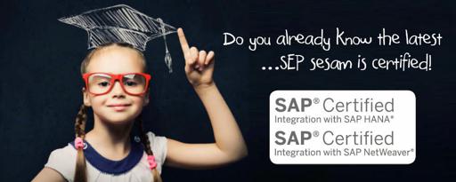SEP sesam is certified for SAP HANA and SAP NetWeaver